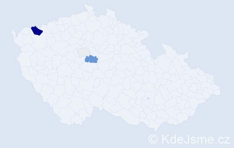 Příjmení: 'Bogyai', počet výskytů 6 v celé ČR