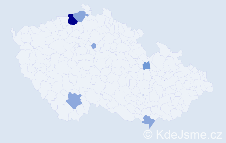 Příjmení: 'Slavka', počet výskytů 19 v celé ČR