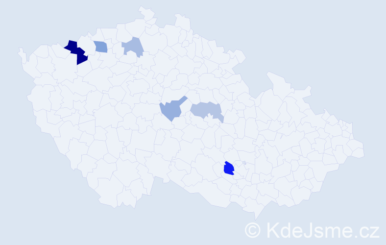 Příjmení: 'Filingr', počet výskytů 12 v celé ČR