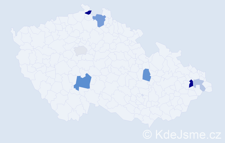Příjmení: 'Kothajová', počet výskytů 16 v celé ČR