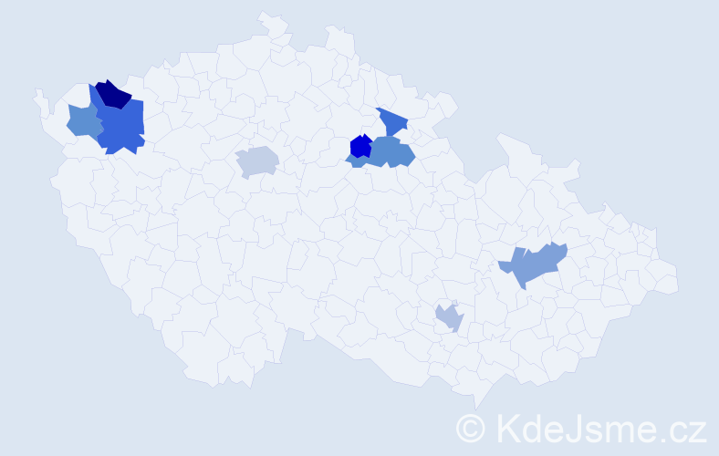 Příjmení: 'Piškaninová', počet výskytů 20 v celé ČR
