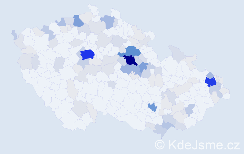 Příjmení: 'Borovec', počet výskytů 410 v celé ČR