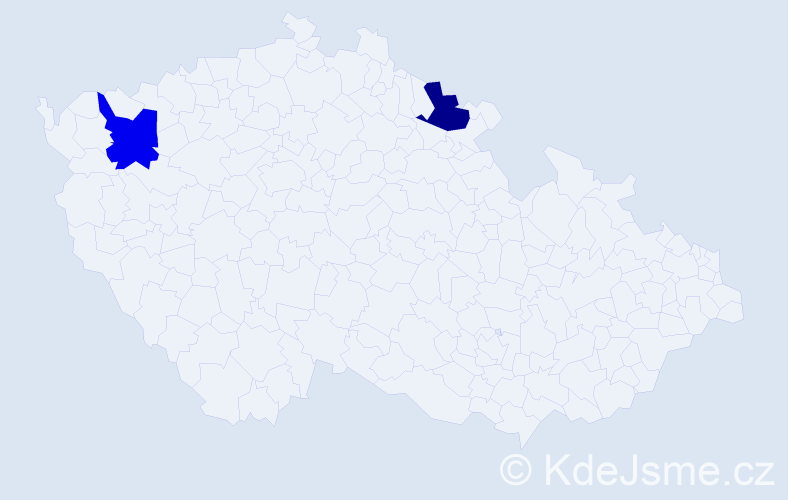Příjmení: 'Kancoková', počet výskytů 2 v celé ČR