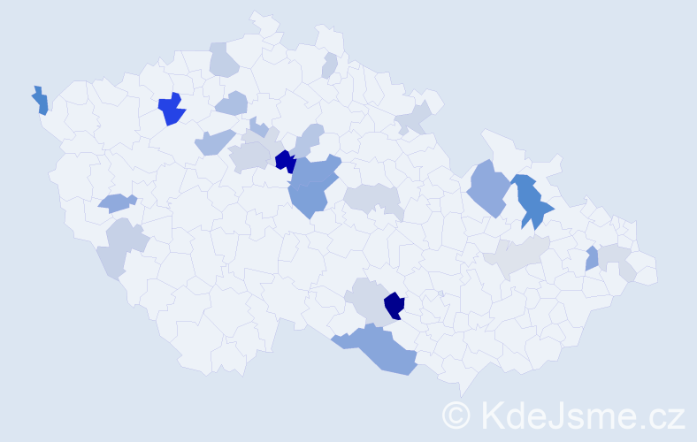 Příjmení: 'Vaváková', počet výskytů 60 v celé ČR