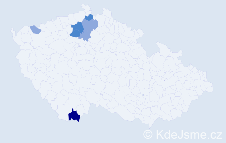 Příjmení: 'Hujsl', počet výskytů 14 v celé ČR