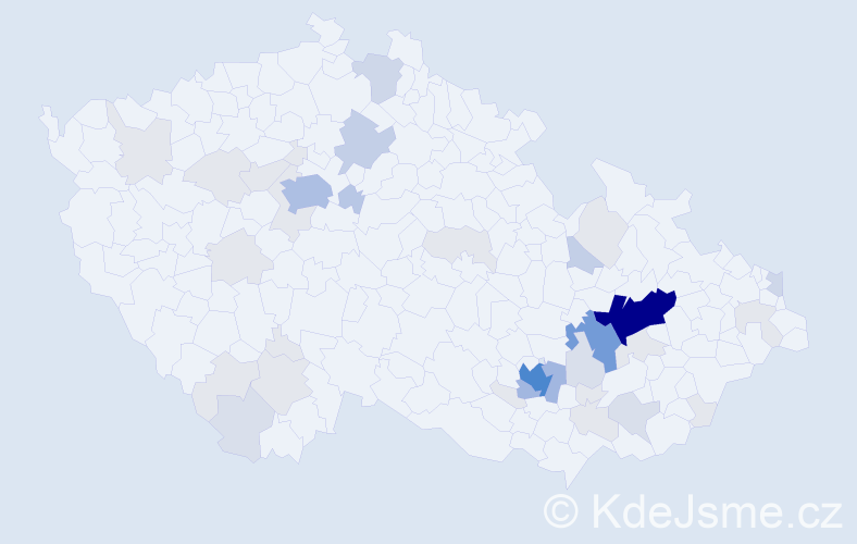 Příjmení: 'Okleštěk', počet výskytů 135 v celé ČR