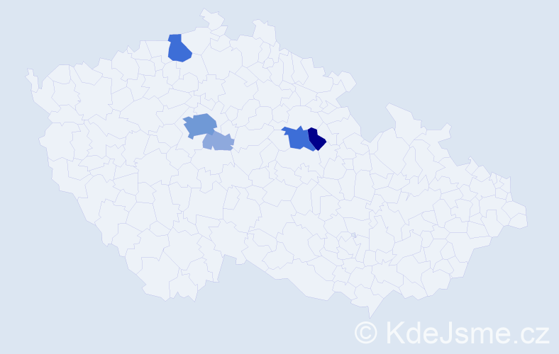 Příjmení: 'Matrka', počet výskytů 23 v celé ČR