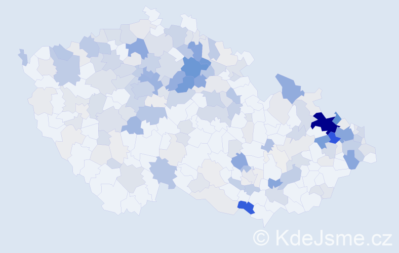 Příjmení: 'Kubánková', počet výskytů 782 v celé ČR