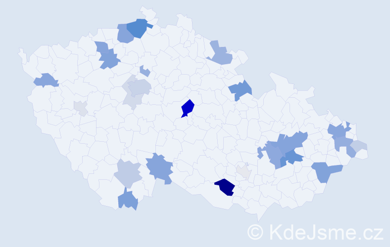 Příjmení: 'Jusko', počet výskytů 77 v celé ČR