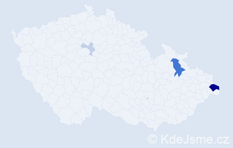 Příjmení: 'Betos', počet výskytů 12 v celé ČR