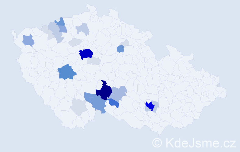 Příjmení: 'Šimků', počet výskytů 126 v celé ČR