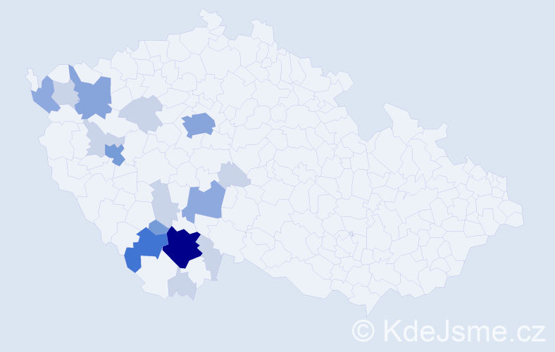 Příjmení: 'Kobernová', počet výskytů 45 v celé ČR