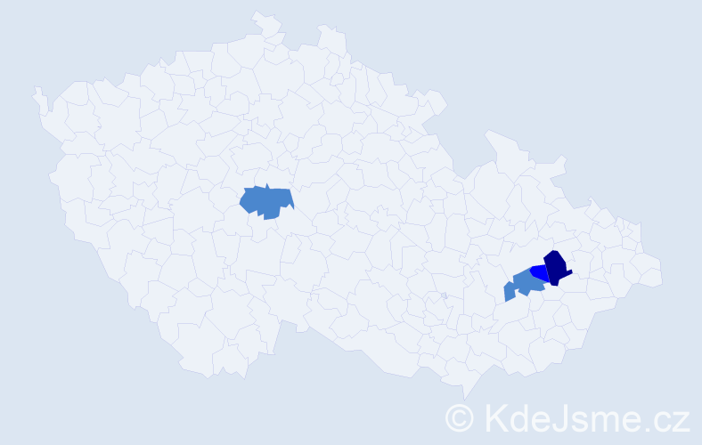 Příjmení: 'Hetman', počet výskytů 7 v celé ČR