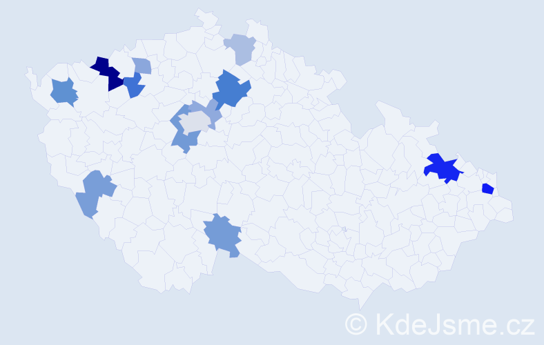 Příjmení: 'Budáč', počet výskytů 26 v celé ČR