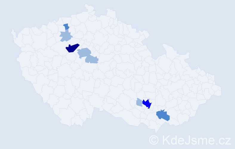 Příjmení: 'Princlíková', počet výskytů 15 v celé ČR