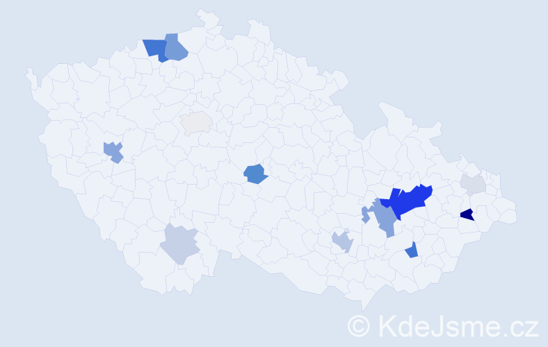 Příjmení: 'Bezlojová', počet výskytů 32 v celé ČR