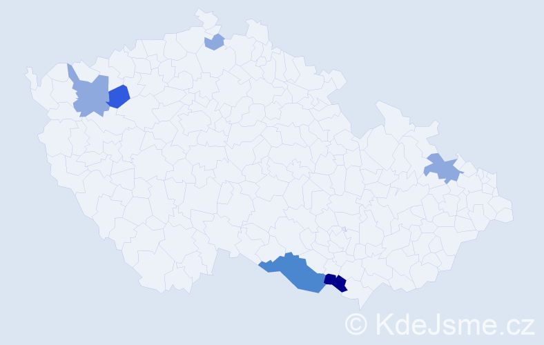 Příjmení: 'August', počet výskytů 13 v celé ČR