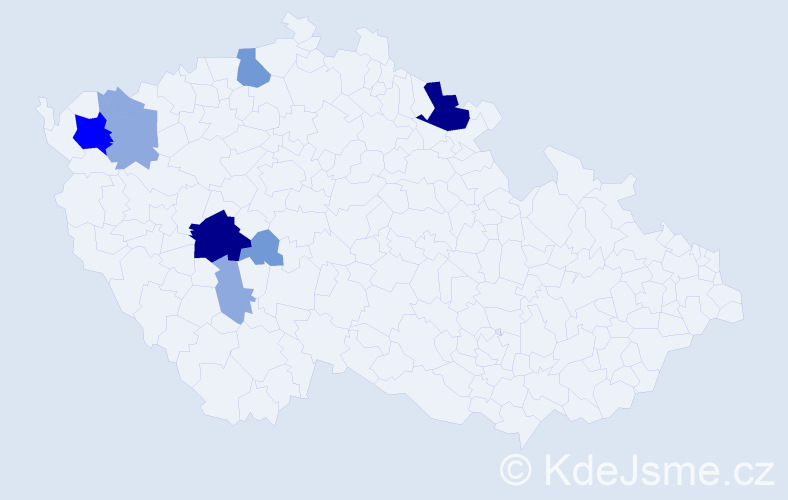 Příjmení: 'Humňalová', počet výskytů 23 v celé ČR
