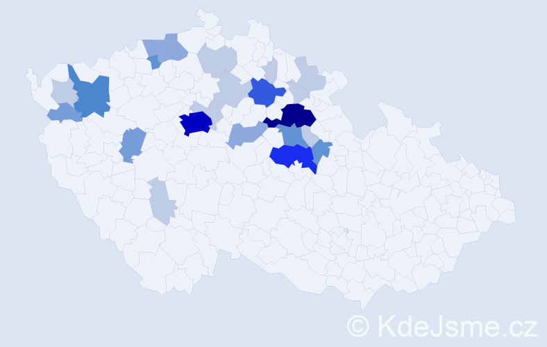 Příjmení: 'Půhoná', počet výskytů 70 v celé ČR