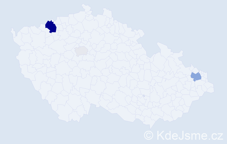Příjmení: 'Wodaková', počet výskytů 9 v celé ČR