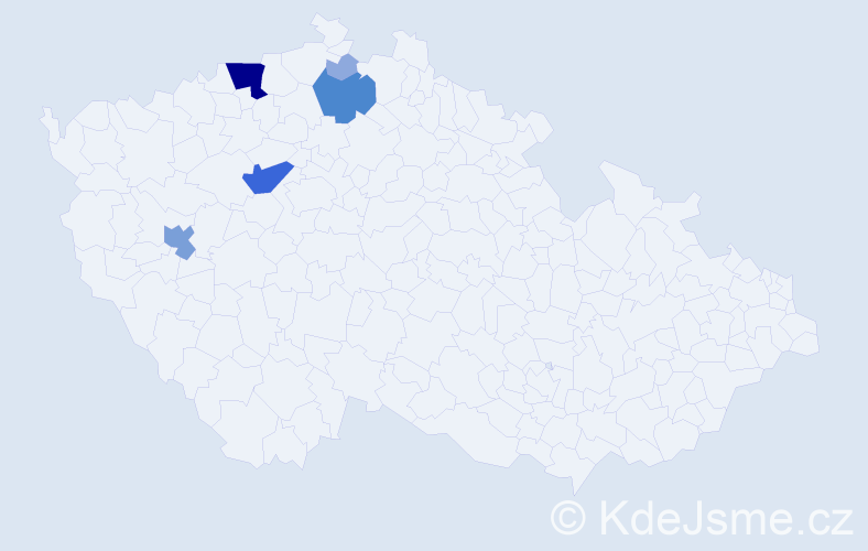 Příjmení: 'Kešeĺová', počet výskytů 17 v celé ČR