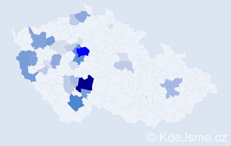 Příjmení: 'Kolihová', počet výskytů 121 v celé ČR