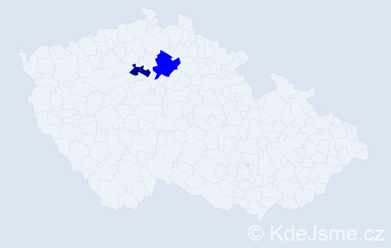 Příjmení: 'Cinekr', počet výskytů 5 v celé ČR