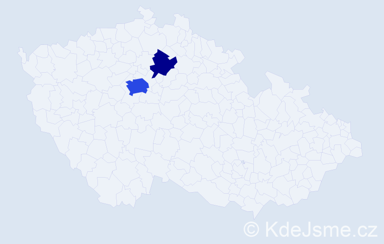 Příjmení: 'Kiver', počet výskytů 6 v celé ČR