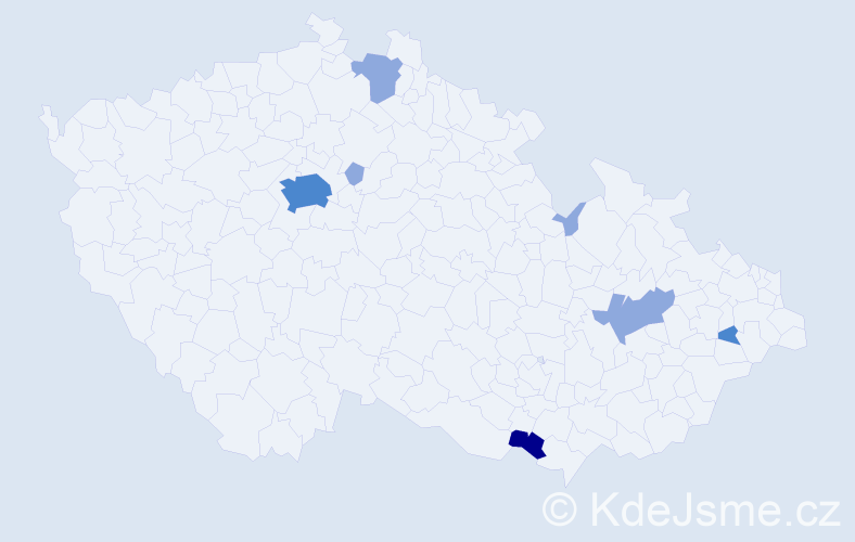 Příjmení: 'Polončák', počet výskytů 13 v celé ČR