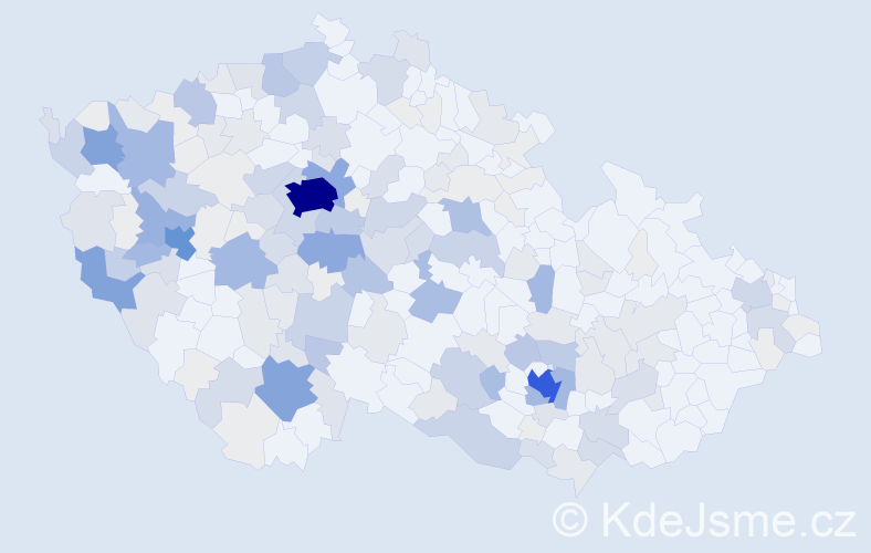 Příjmení: 'Gruber', počet výskytů 728 v celé ČR