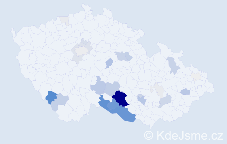 Příjmení: 'Vejtasová', počet výskytů 135 v celé ČR