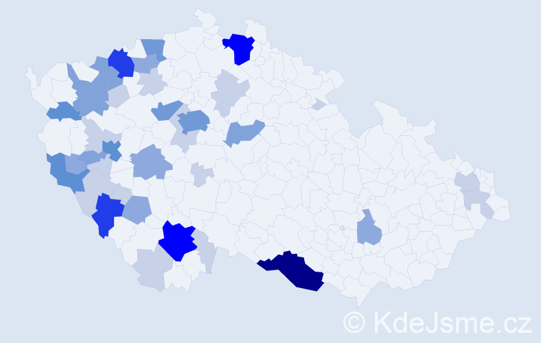 Příjmení: 'Karl', počet výskytů 112 v celé ČR