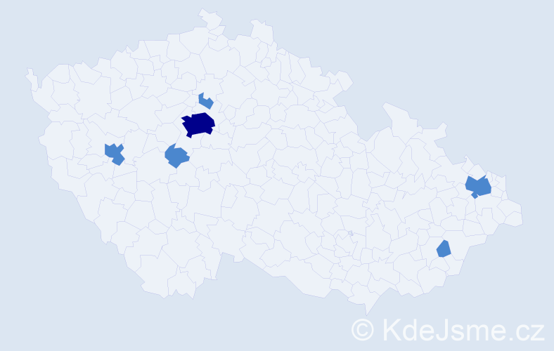 Příjmení: 'Bohash', počet výskytů 8 v celé ČR