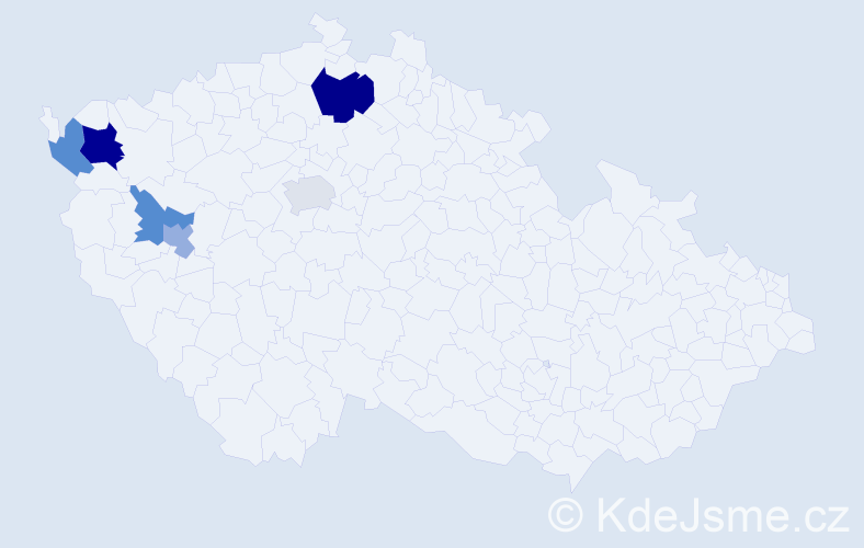 Příjmení: 'Kráglová', počet výskytů 10 v celé ČR