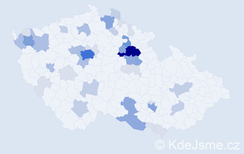 Příjmení: 'Dunda', počet výskytů 128 v celé ČR