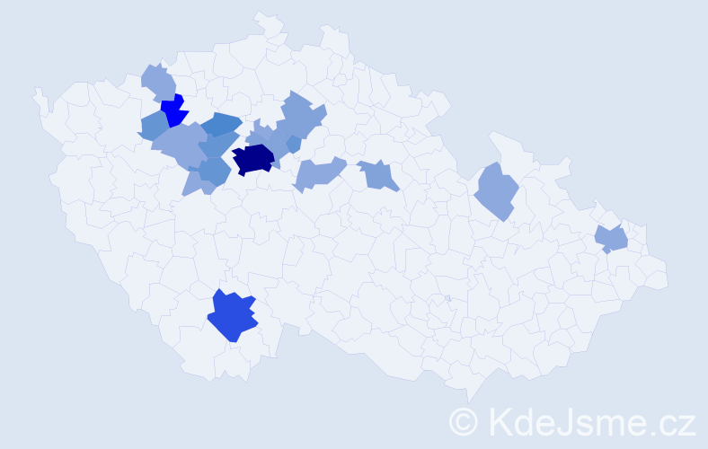 Příjmení: 'Kináč', počet výskytů 48 v celé ČR