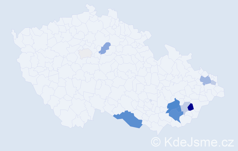 Příjmení: 'Col', počet výskytů 24 v celé ČR