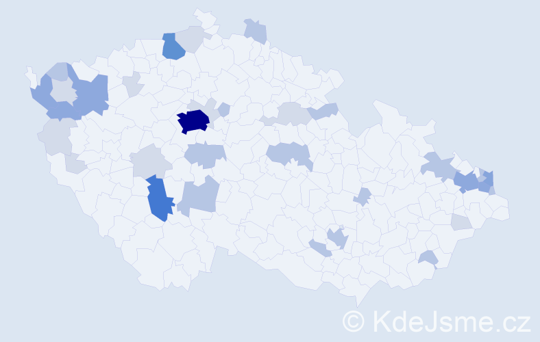 Příjmení: 'Bernáth', počet výskytů 89 v celé ČR