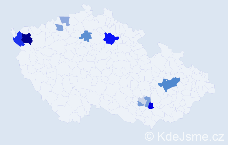 Příjmení: 'Orvošová', počet výskytů 17 v celé ČR