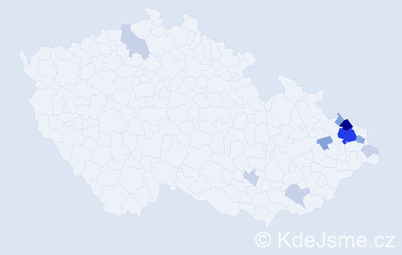 Příjmení: 'Kroker', počet výskytů 33 v celé ČR