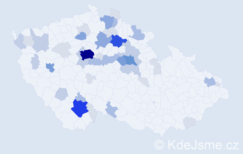 Příjmení: 'Kaska', počet výskytů 134 v celé ČR