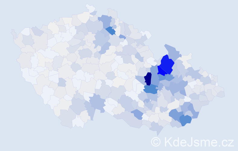 Příjmení: 'Janků', počet výskytů 3392 v celé ČR