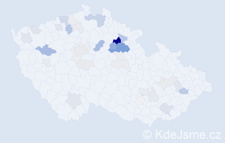Příjmení: 'Zubr', počet výskytů 115 v celé ČR