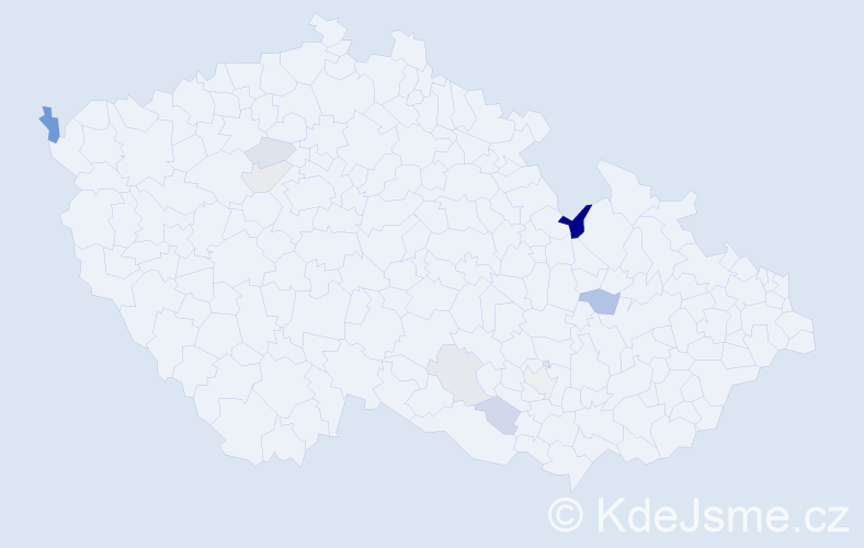 Příjmení: 'Macejáková', počet výskytů 17 v celé ČR