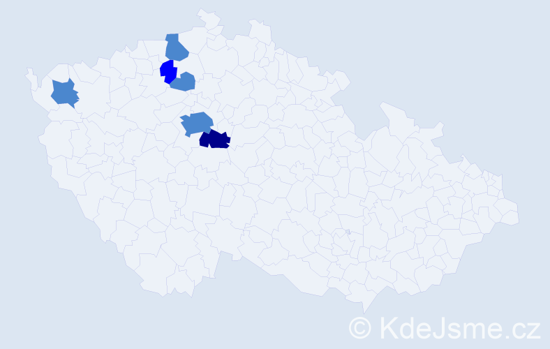 Příjmení: 'Agler', počet výskytů 9 v celé ČR