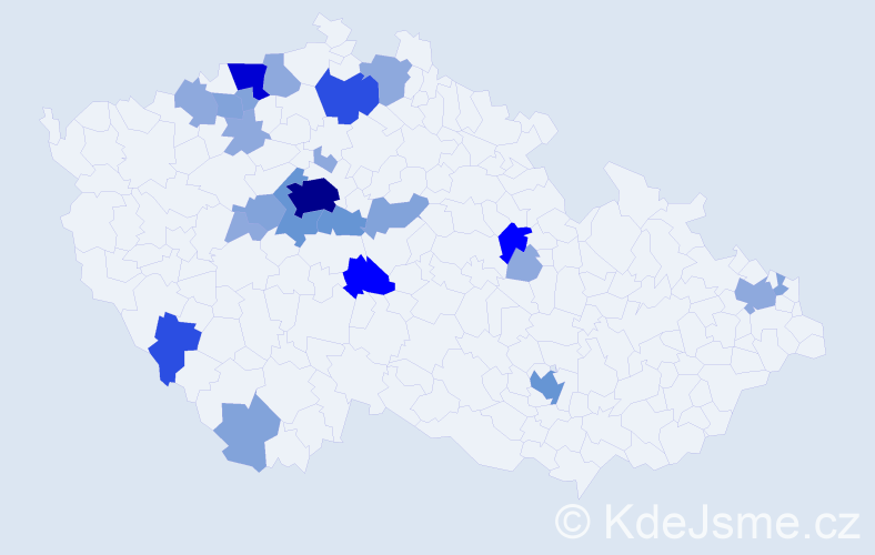 Příjmení: 'Kornová', počet výskytů 66 v celé ČR