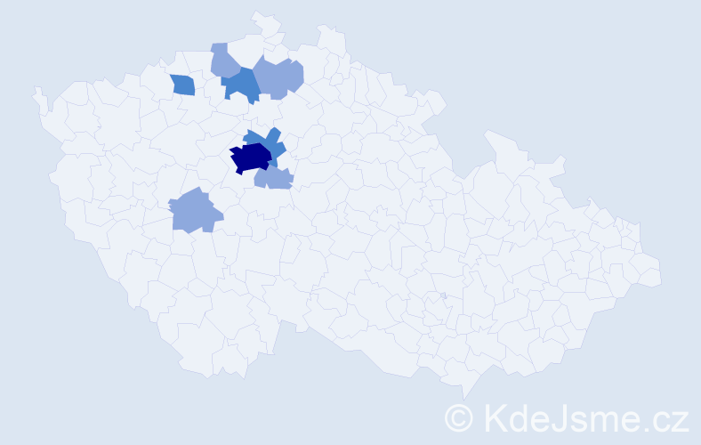 Příjmení: 'Vykysal', počet výskytů 15 v celé ČR