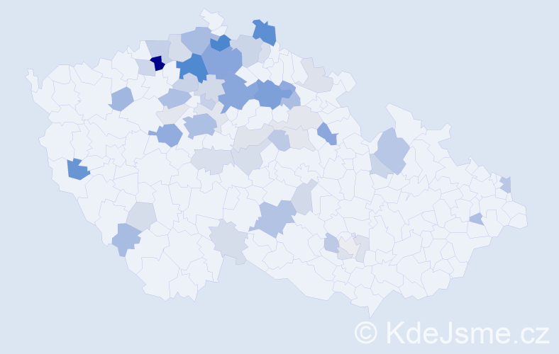 Příjmení: 'Lepšíková', počet výskytů 140 v celé ČR