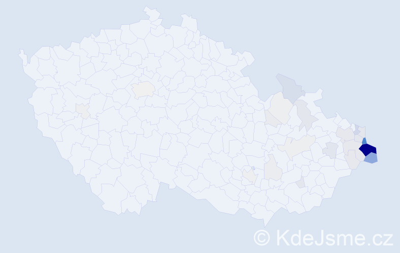 Příjmení: 'Lasota', počet výskytů 192 v celé ČR