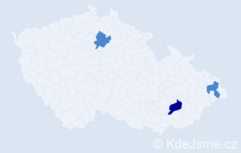 Příjmení: 'Mihaldová', počet výskytů 6 v celé ČR
